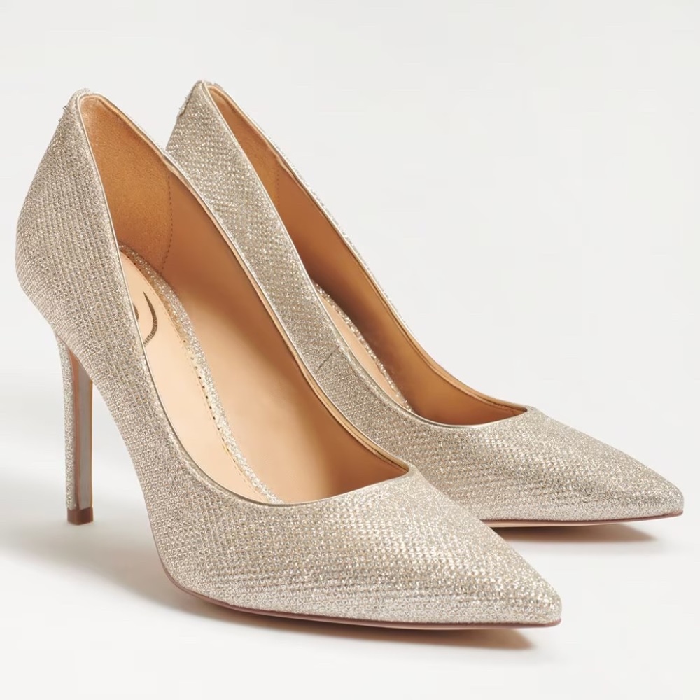 SAM EDELMAN | HAZEL POINTED TOE PUMP - LIGHT GOLD MESH - 9M